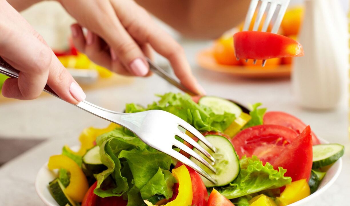 salade de légumes pendant la vermifugation